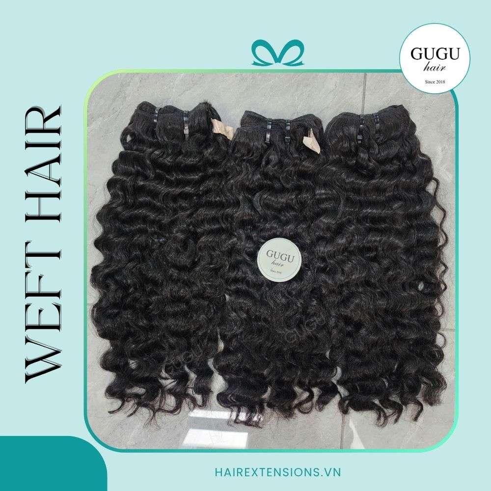 Black Deep Wave Human Hair Weft