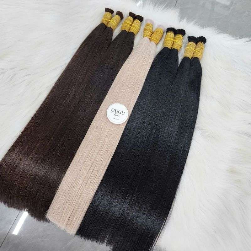 Bone Straight Human Hair Extensions Bulk Hair