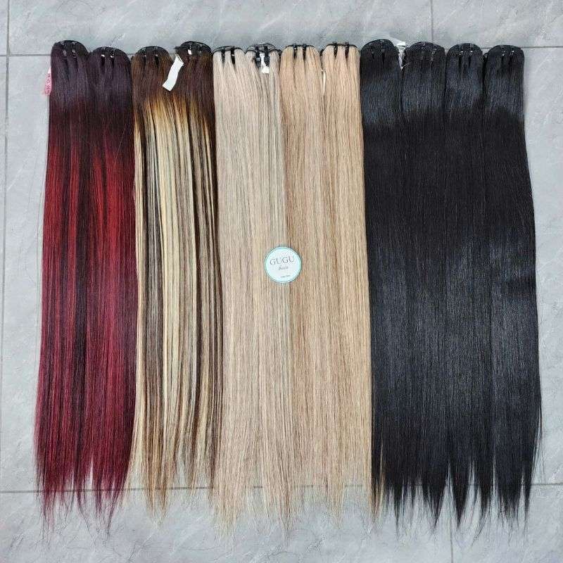Luxury Color Mixed Bone Straight Weft Hair Extensions