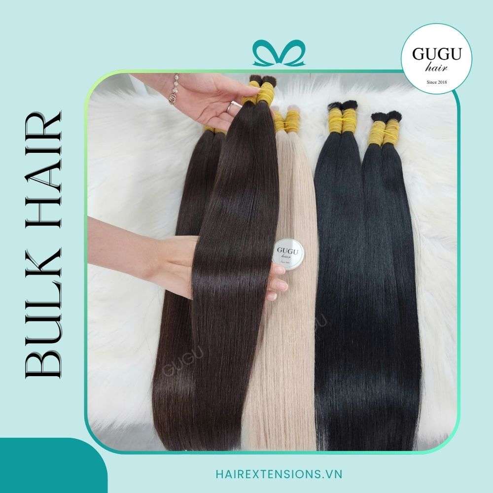 Bone Straight Human Hair Extensions Bulk Hair